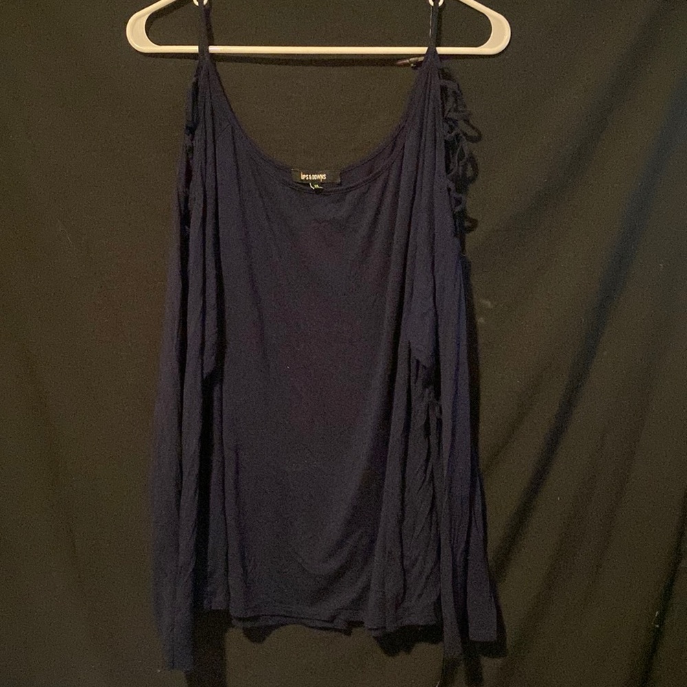 Navy blue, long sleeve shirt. Size 3X